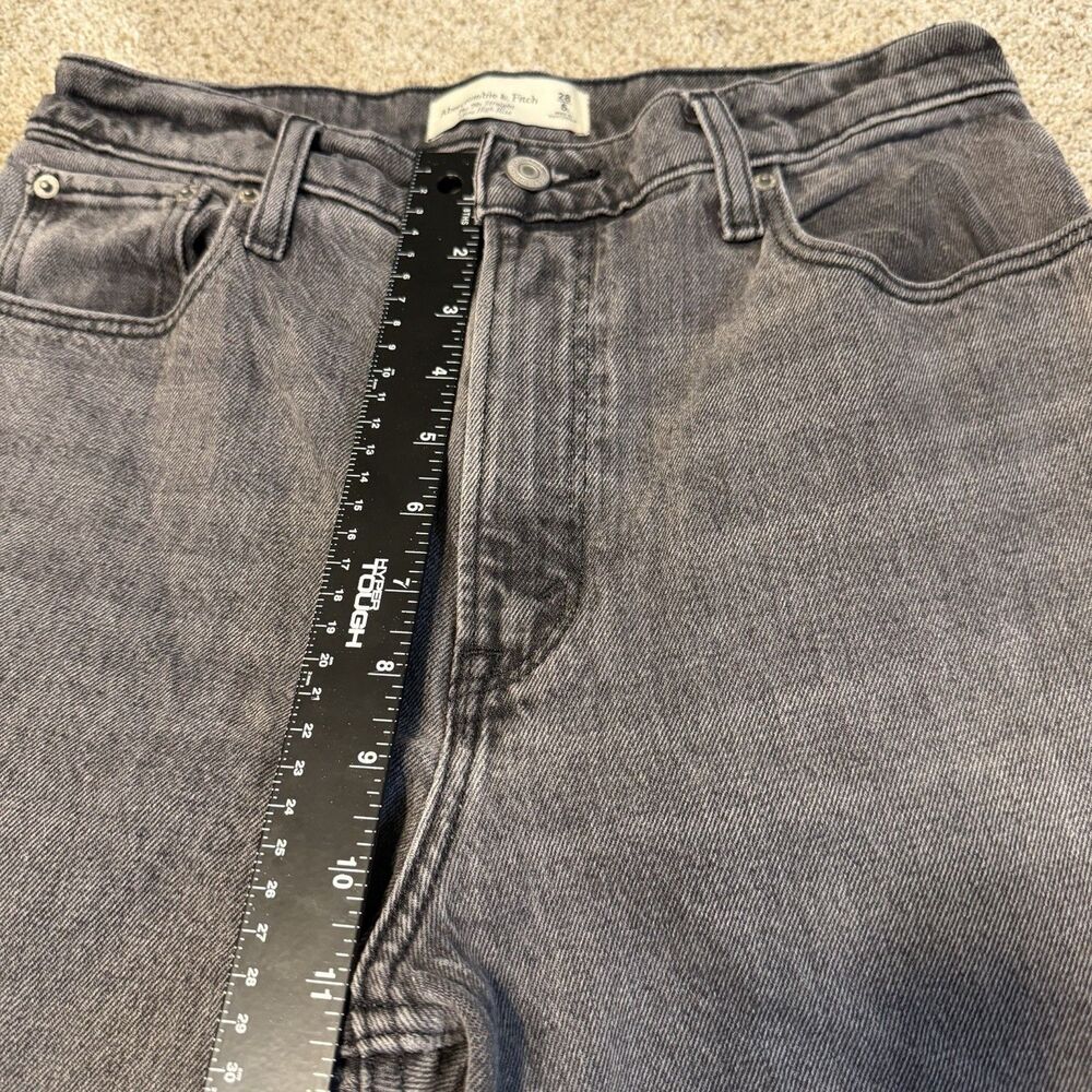 Abercrombie & Fitch The 90s Straight Ultra High Rise Charcoal Jeans 28 6L Tall - Picture 4 of 10